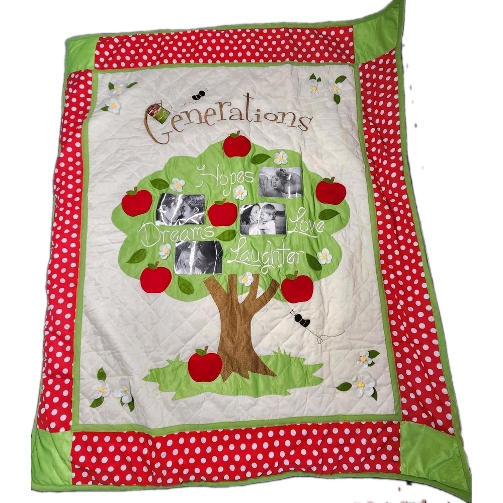 Cracker Barrel Quilted Blanket Family Tree Photograph Hanging Wall Quilt NEW